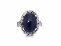 Ring met centraal een grote opaal en natuurlijke diamanten - afbeelding 3 van  6
