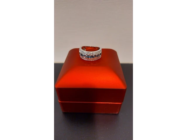 Ring met diamanten en edelstenen, london blue - afbeelding 1 van  4