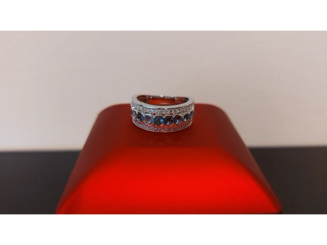Ring met diamanten en edelstenen, london blue - afbeelding 2 van  4