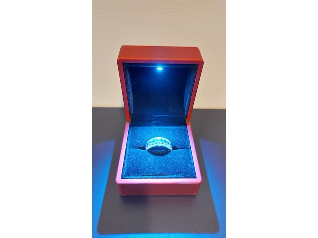 Ring met diamanten en edelstenen, london blue - afbeelding 3 van  4