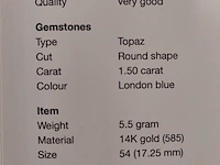 Ring met diamanten en edelstenen, london blue - afbeelding 4 van  4