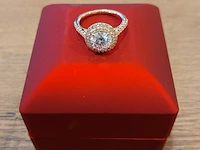 Ring met diamanten en moissaniet - afbeelding 1 van  4