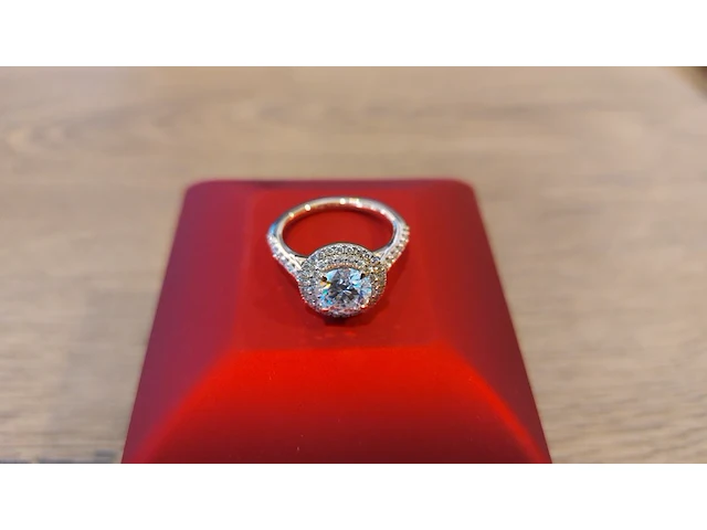 Ring met diamanten en moissaniet - afbeelding 2 van  4