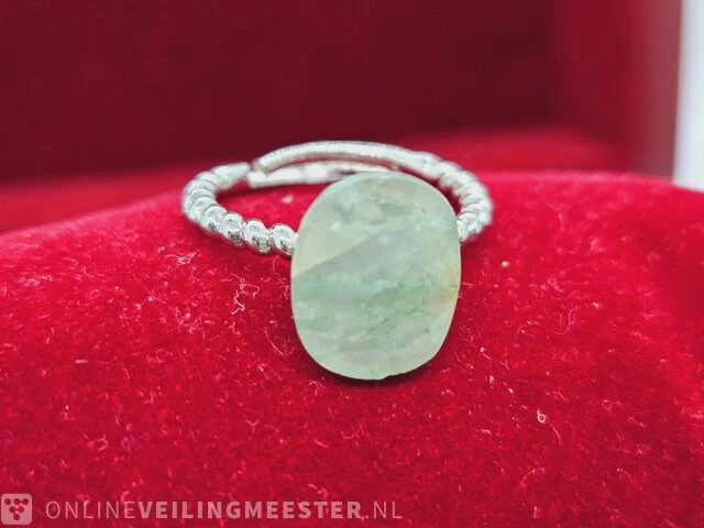 Ring met natuurlijke 10 karaat emerald steen - afbeelding 2 van  6