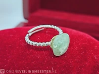 Ring met natuurlijke 10 karaat emerald steen - afbeelding 3 van  6
