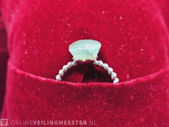 Ring met natuurlijke 10 karaat emerald steen - afbeelding 6 van  6