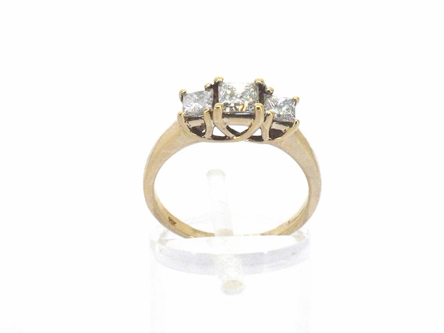 Ring met princess geslepen diamanten van 1.00 carat totaal - afbeelding 2 van  10