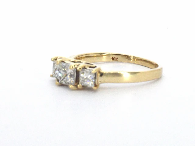 Ring met princess geslepen diamanten van 1.00 carat totaal - afbeelding 3 van  10