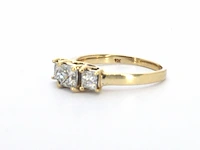 Ring met princess geslepen diamanten van 1.00 carat totaal - afbeelding 3 van  10
