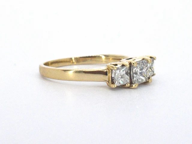 Ring met princess geslepen diamanten van 1.00 carat totaal - afbeelding 4 van  10