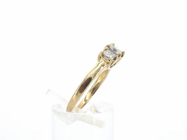 Ring met princess geslepen diamanten van 1.00 carat totaal - afbeelding 7 van  10