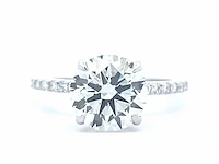 Ring platina met diamant 3,02 crt. f-vs1 en 0,38 crt omliggende diamanten - afbeelding 3 van  8