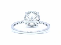 Ring platina met diamant 3,02 crt. f-vs1 en 0,38 crt omliggende diamanten - afbeelding 4 van  8