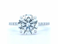 Ring platina met diamant 3,02 crt. f-vs1 en 0,38 crt omliggende diamanten - afbeelding 6 van  8