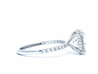Ring platina met diamant 3,02 crt. f-vs1 en 0,38 crt omliggende diamanten - afbeelding 7 van  8