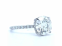 Ring platina met diamant 3,02 crt. f-vs1 en 0,38 crt omliggende diamanten - afbeelding 8 van  8
