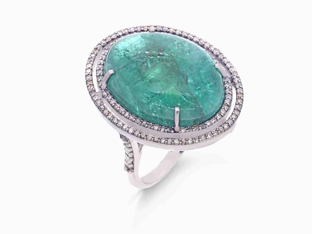 Ring toermalijn diamant - afbeelding 1 van  2