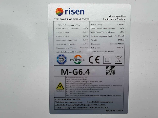 Risen (550 wp) zonnepanelen (3x) - afbeelding 3 van  3