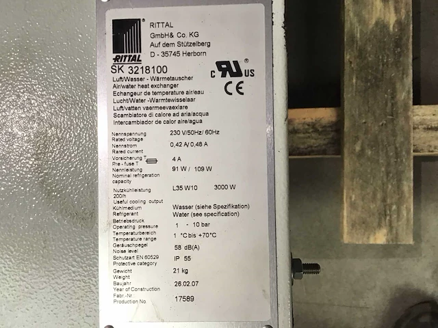 Rittal sk 3218100 lucht/water warmtewisselaar - afbeelding 9 van  9