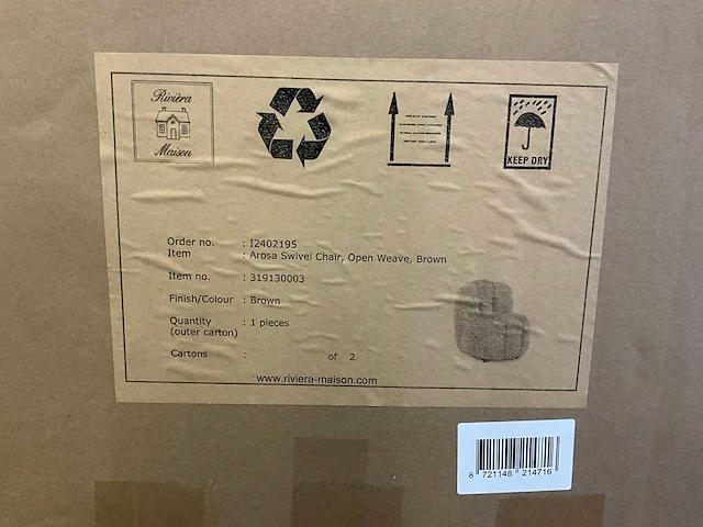 Riviera maison arosa verrijdbare fauteuil - afbeelding 7 van  7