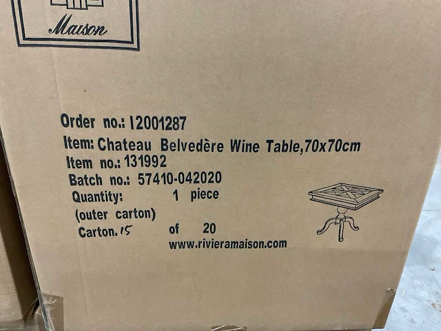 Rivièra maison chateau belvedere bistrotafelvoet (4x) - afbeelding 9 van  9
