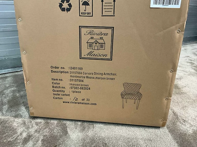 Rivièra maison corvara dac eetkamerstoel (4x) - afbeelding 9 van  9