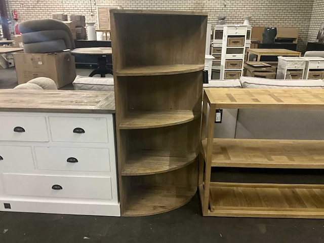 Riviera maison del rey boekenkast hoekmodel - afbeelding 1 van  5