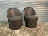 Rivièra maison espresso xsx eetkamerstoel met wielen (2x) - afbeelding 1 van  12