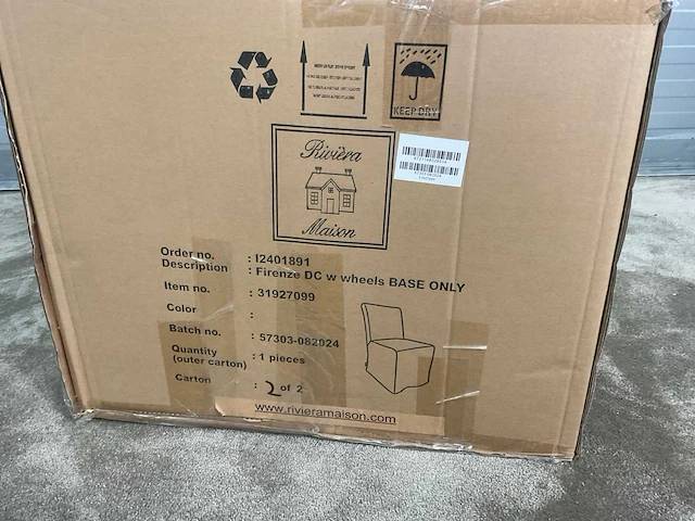 Rivièra maison firenze dc verrijdbare eetkamerstoel basis (2x) - afbeelding 3 van  11