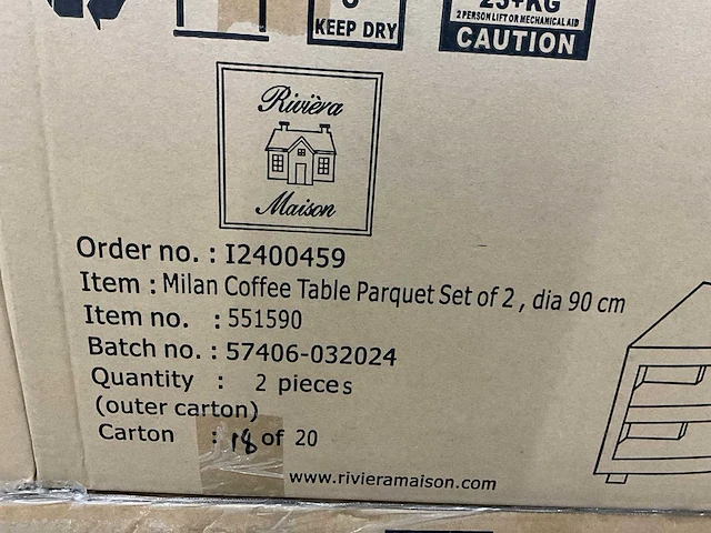 Rivièra maison milan salontafel set van 2 - afbeelding 6 van  6