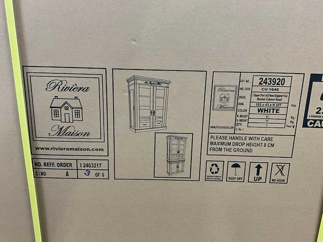 Rivièra maison new england fish market cabinet buffetkast - afbeelding 10 van  10