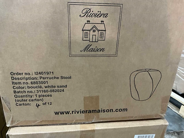 Rivièra maison perruche boucle poef - afbeelding 5 van  5