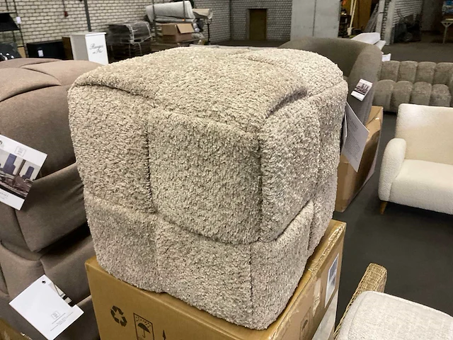 Rivièra maison qbic poef/voetenbankje - afbeelding 4 van  9