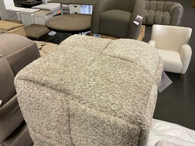 Rivièra maison qbic poef/voetenbankje - afbeelding 5 van  9