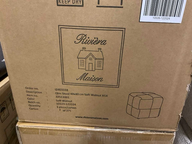 Rivièra maison qbic poef/voetenbankje - afbeelding 9 van  9