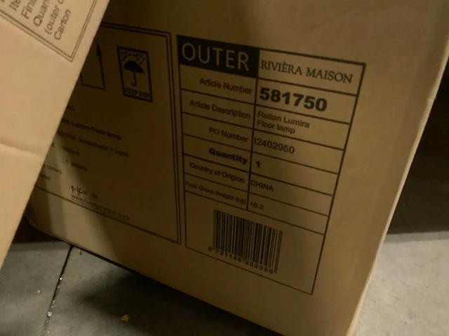 Rivièra maison rattan lumira vloerlamp - afbeelding 3 van  3