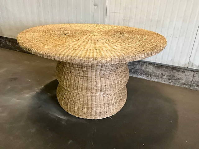 Riviera maison rieten eetkamertafel - afbeelding 3 van  6