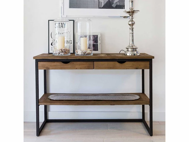 Rivièra maison shelter island side table met laden - afbeelding 1 van  6
