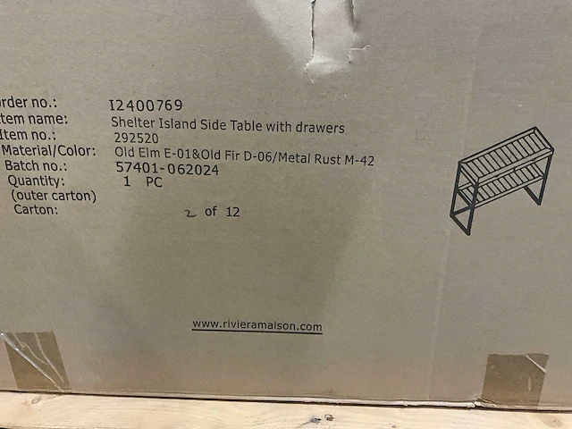 Rivièra maison shelter island side table met laden - afbeelding 6 van  6