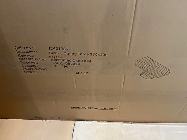 Rivièra maison siroko eetkamertafel - afbeelding 2 van  3