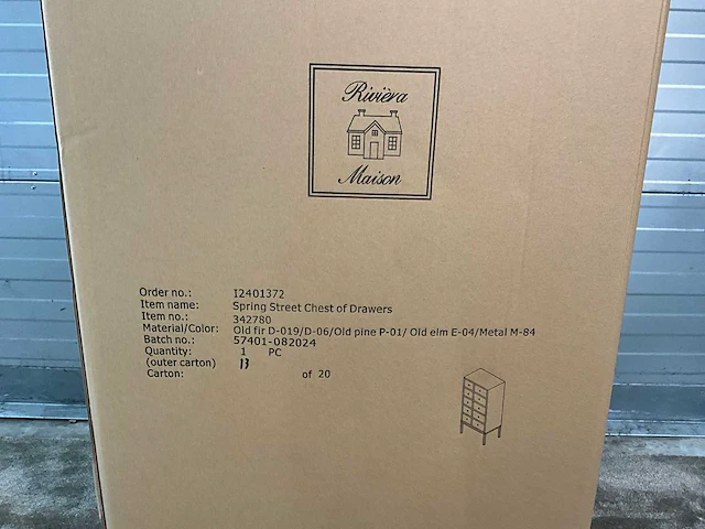 Rivièra maison spring street chest of drawers ladenkast - afbeelding 7 van  7