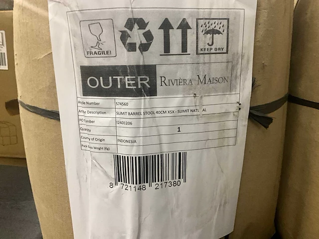 Riviera maison sumit rieten bijzetstoel - afbeelding 5 van  5