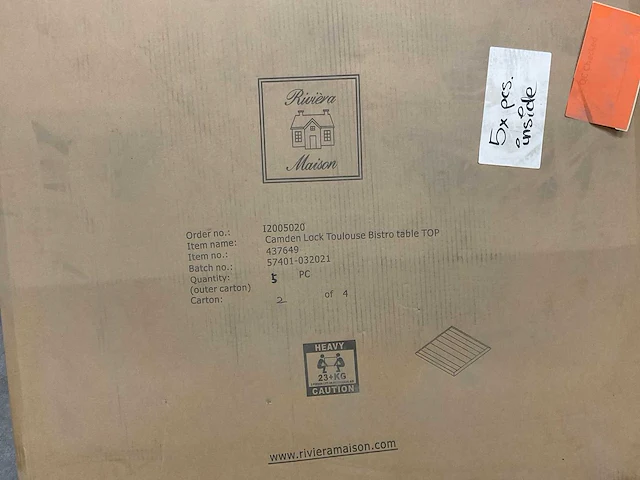Rivièra maison toulouse bistrotafelblad (5x) - afbeelding 2 van  10
