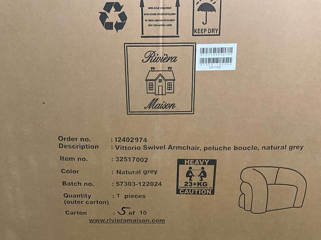 Rivièra maison vittorio ac draaifauteuil - afbeelding 3 van  11