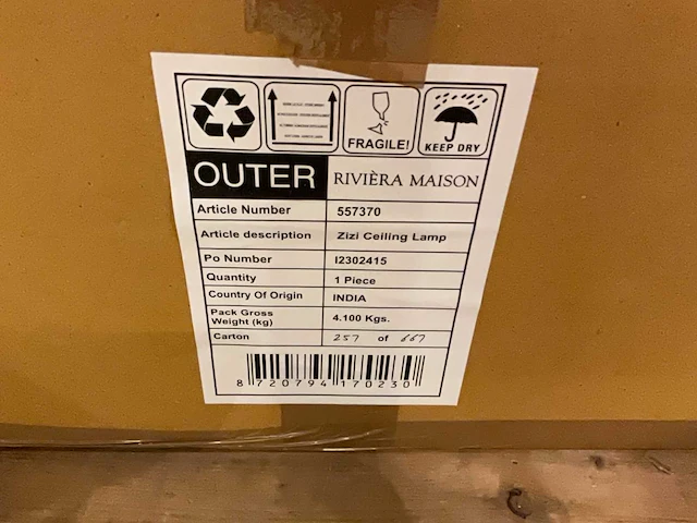 Rivièra maison zizi hanglamp - afbeelding 4 van  4