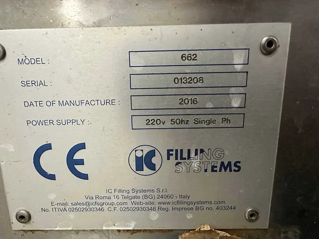 Rizzolio ic filling systems - 662 compact block - rvs flessen vulmachine met dopsluiter - 2016 - afbeelding 10 van  10