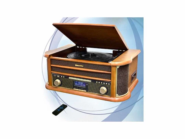 Roadstar hif-1993d+bt - platenspeler dab met bluetooth - bruin - afbeelding 1 van  2