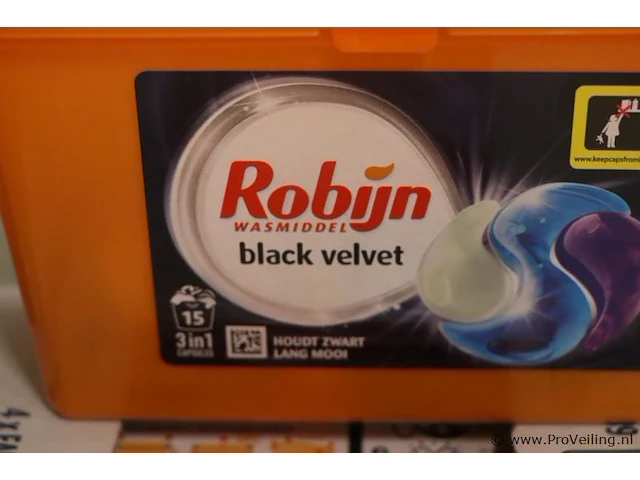 Robijn black velvet 3 in 1 capsules - 5 dozen á 15 stuks - afbeelding 3 van  4