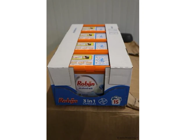 Robijn stralend wit 3 in 1 capsules - 5 dozen á 15 stuks - afbeelding 1 van  3