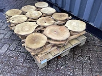 Robinia acacia boomstam schijven 29 stuks - afbeelding 1 van  8